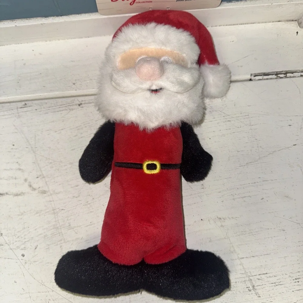Merry & Bright Nice & Noisy‎ Santa Dog Toy Red Squeaky Thrash Plush Toss Shake